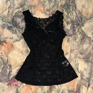 Brandy Melville Black Lace Sleeveless Camisole Top